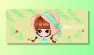 可爱卡通甜心女孩笔袋图片