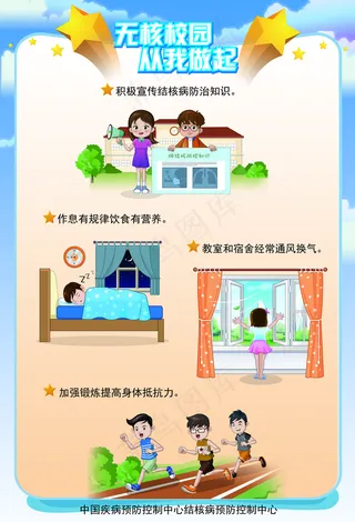 无核校园卡通海报图片