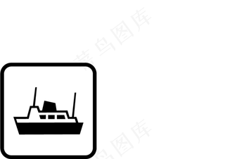 邮轮 扁平化图标图片