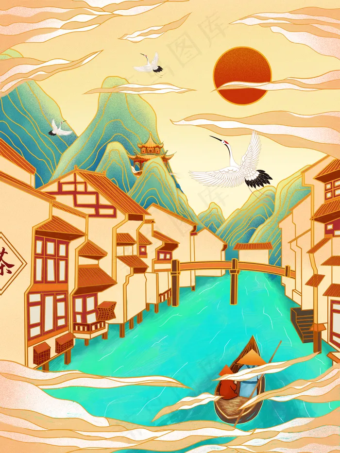 国潮插画图片(3543x4724)psd模版下载
