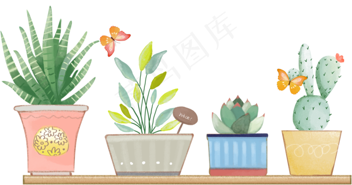 手绘小清新植物花卉元素图片