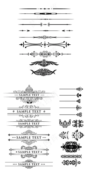 黑色精美欧式花纹素材花边边条分图片