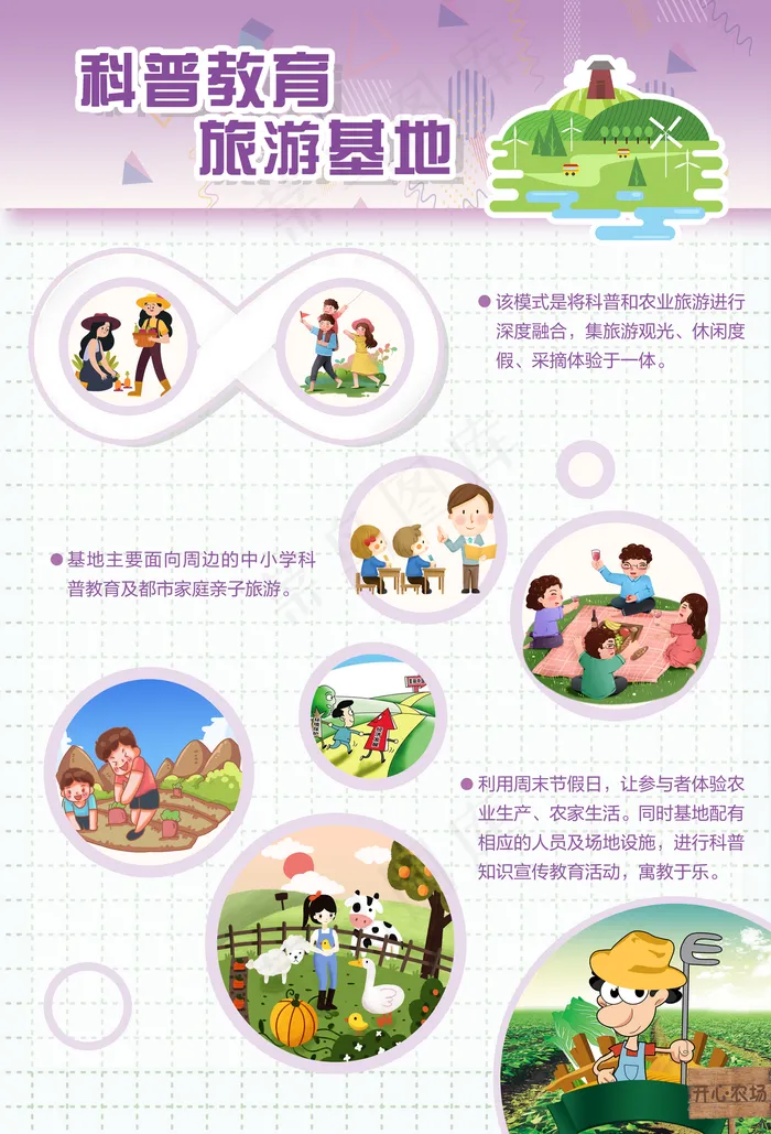 科普教育旅游基地海报图片(4095×6023像素(200dpi))psd模版下载