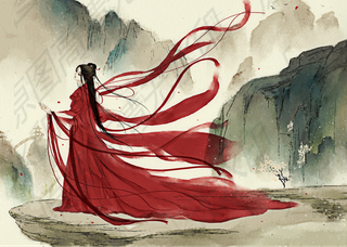 古风长袍美女图片