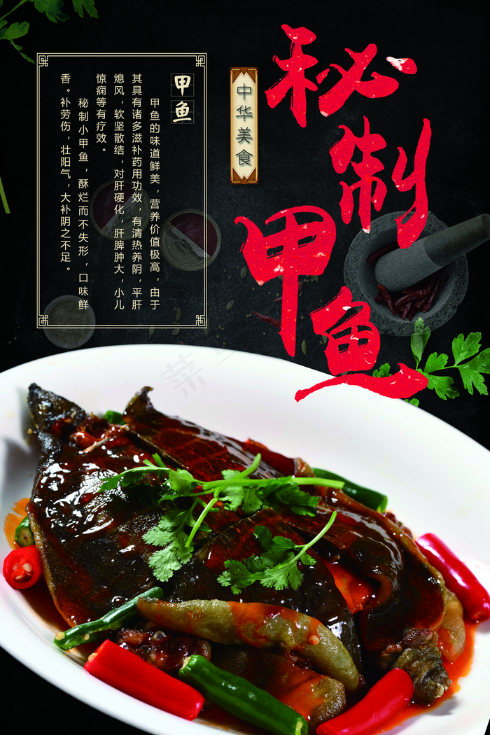 特色甲鱼海报图片(3543x5315)psd模版下载