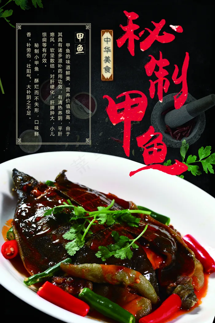 特色甲鱼海报图片(3543x5315)psd模版下载