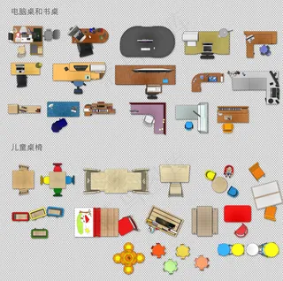 彩色平面家具         图片