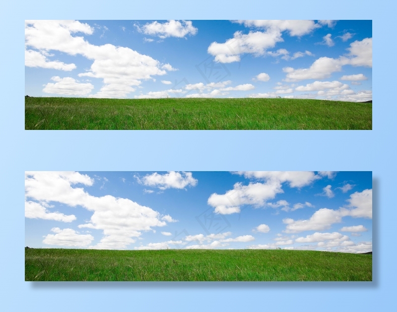 蓝天白云草地图片