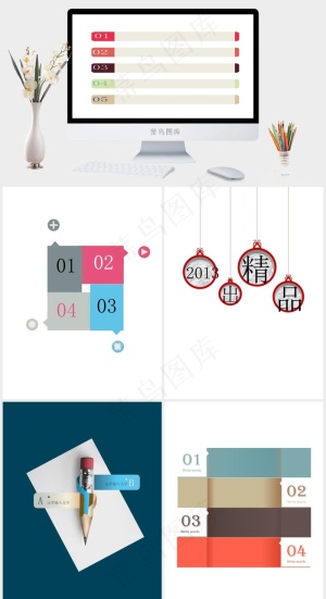 创意工作报告PPT模板白色灰色营销PPT模板预览图