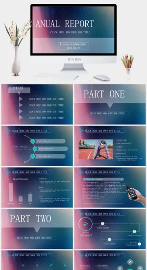 个人简历ppt模板图片蓝色营销PPT模板预览图