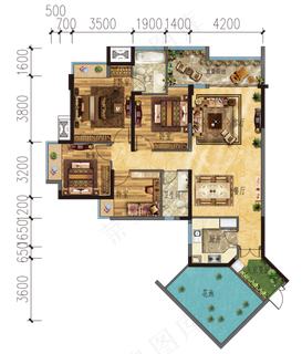 户型图 户型渲染 渲染 户型抠图片