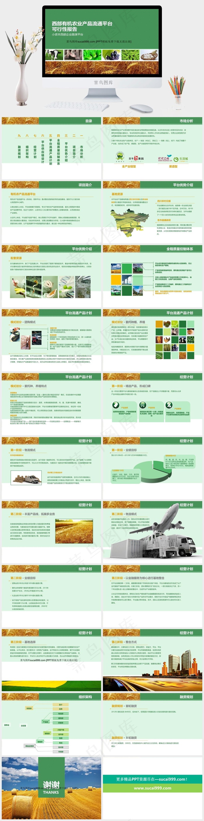  农产品营销PPT素材市场分析计划绿色营销PPT模板