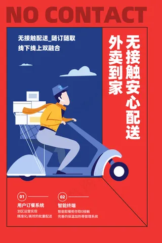 无接触外卖配送服务图片