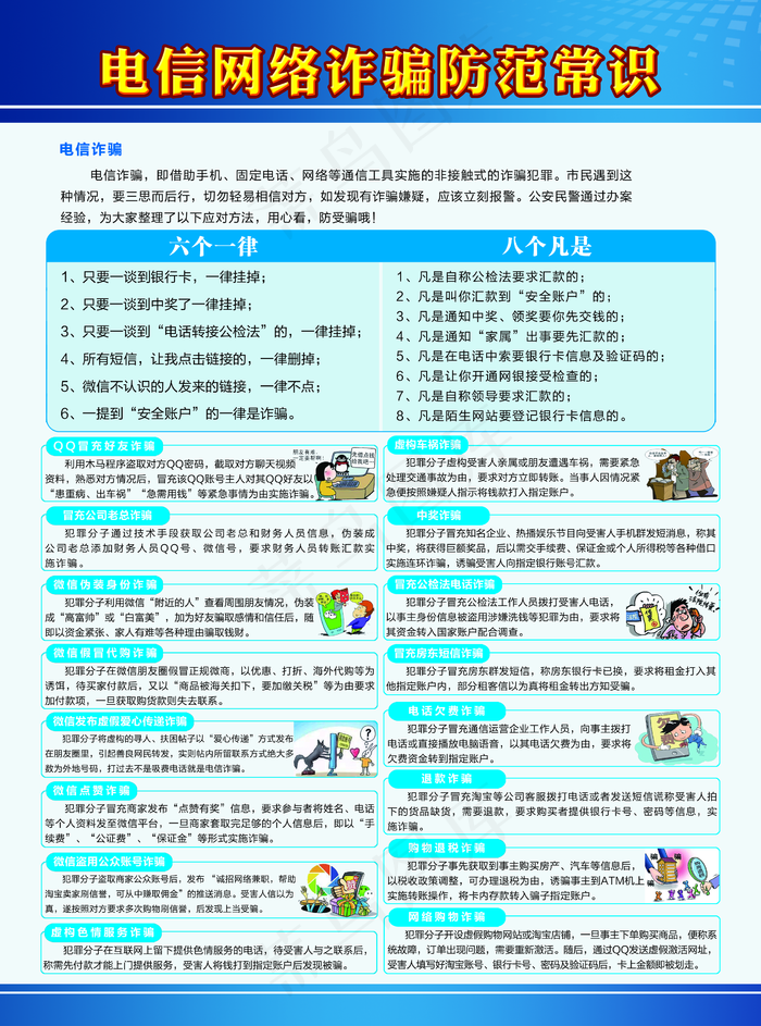 电信诈骗图片(2551x3437)psd模版下载