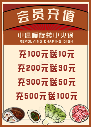 火锅店充值海报图片