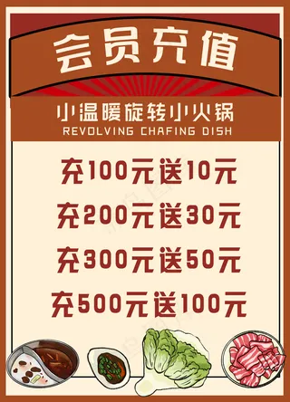 火锅店充值海报图片