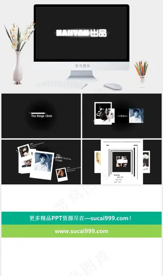 动态相册ppt模板灰色简洁硬朗PPT模板