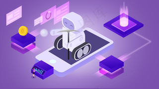 扁平2.5d插画图片