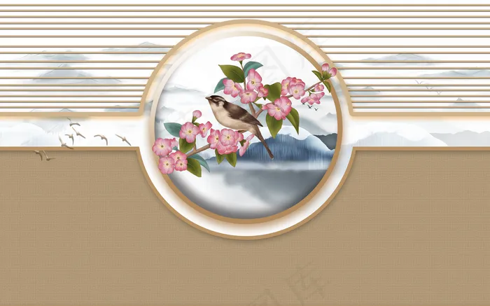 中式背景墙图片(9071x5669)psd模版下载