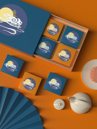 月饼包装样机图片