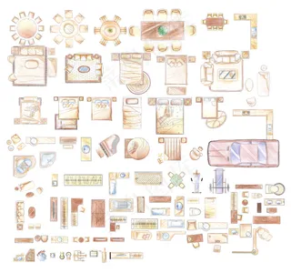 手绘沙发彩平图片