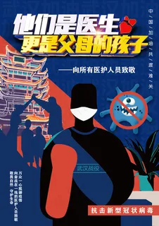 新冠病毒致敬医生海报图片