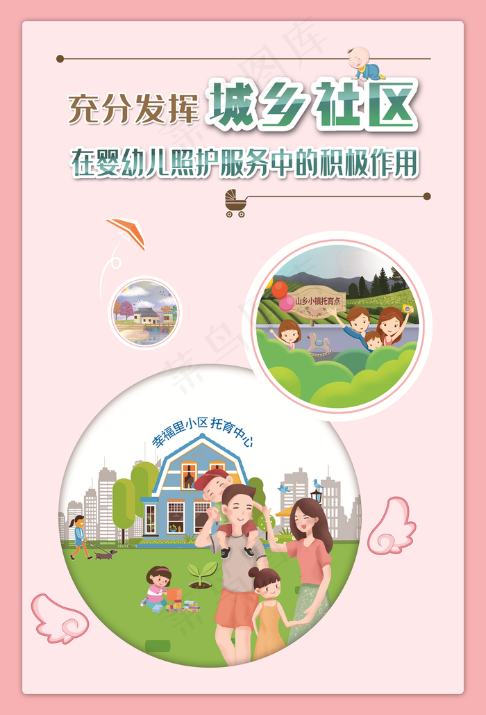 婴幼儿照护家庭支持海报图片(6803*9992像素(300dpi))psd模版下载