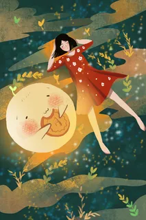 中秋手绘插画图片 中秋手绘插画图片