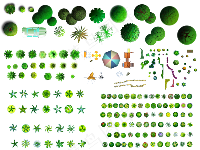 彩平图素材 总平图素材 彩平树图片(5000x3748)psd模版下载