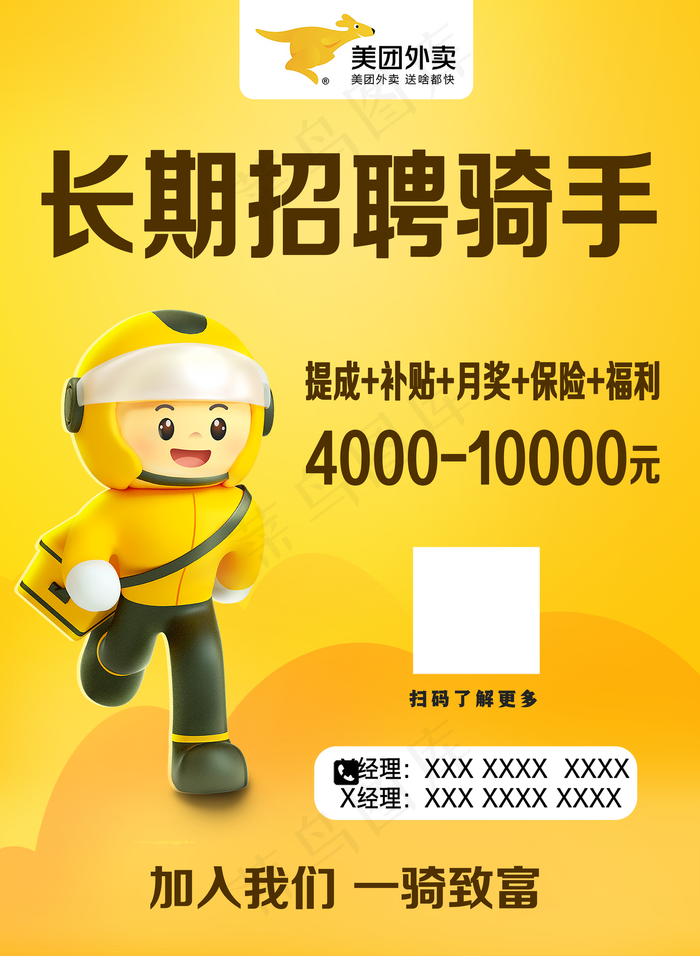 美团 招聘 海报图片(4843x6614)psd模版下载