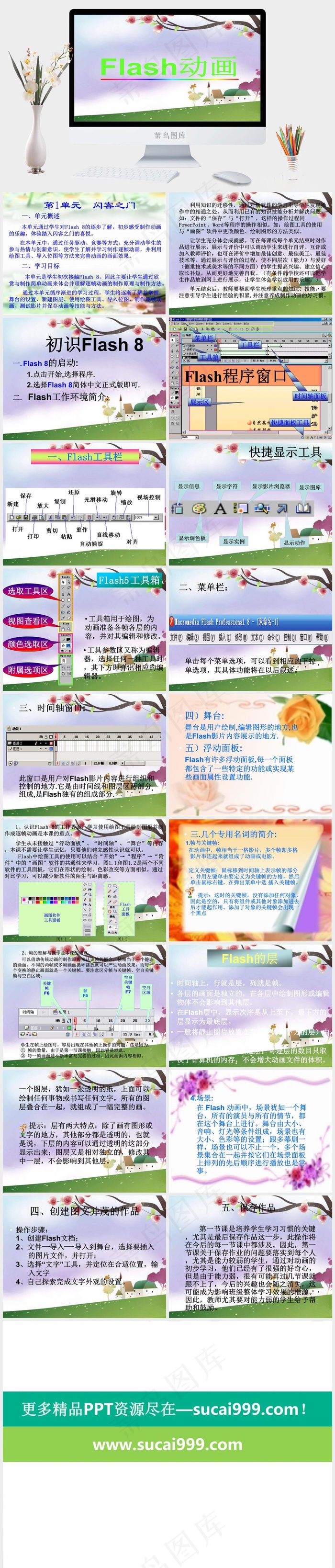 Flash和Flash动画ppt课...喜悦蓝色灰色卡通风营销柔美PPT模板蓝色灰色卡通风营销柔美PPT模板