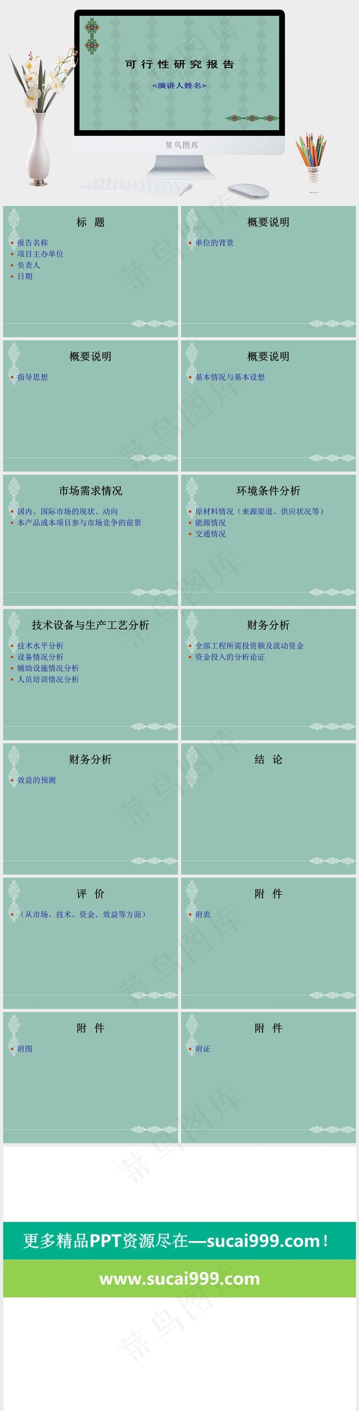 可行性分析报告ppt模板青色中国风PPT模板青色中国风PPT模板