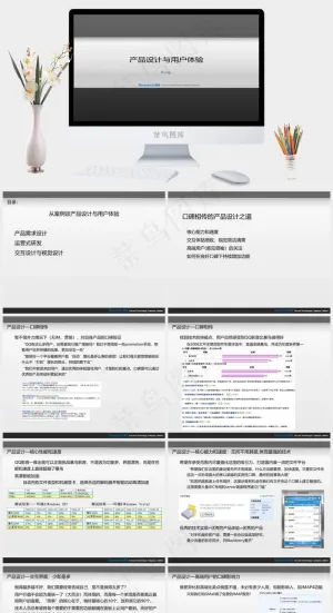 产品设计与用户体验--马化腾简洁素雅标准PPT模板