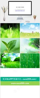 春天PPT背景图片白色营销简洁素雅PPT模板