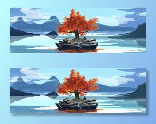 创意山水背景墙图片