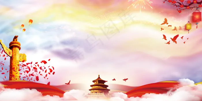 党建背景图片(4400x2200)psd模版下载