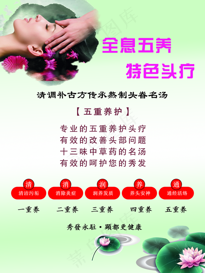 全息五养特色头疗版面图片(3543x4724)psd模版下载