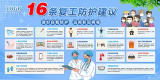 新冠肺炎企业复工复产展板海报图片