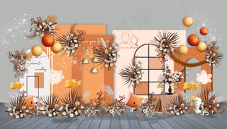 秋色婚礼迎宾区效果图图片