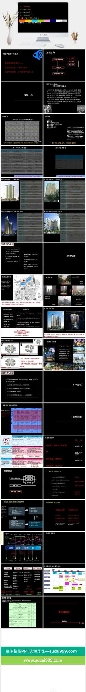 世联 _广州麓景台（原名）项目营销...黑色硬朗PPT模板预览图