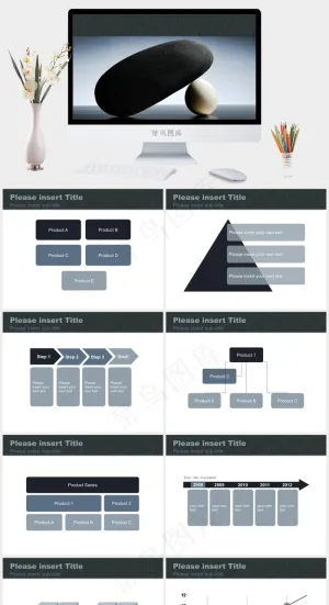 团队力量图片突出PPT模板预览图