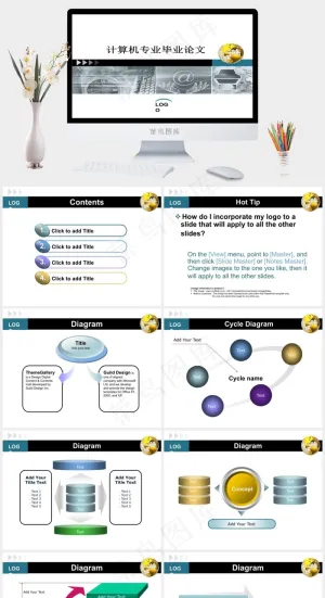 简约计算机专业毕业论文ppt模板毕业论文
白色实景风PPT模板
