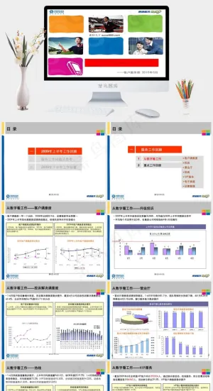 2010中国移动客户服务PPT模板白色活泼营销PPT模板预览图