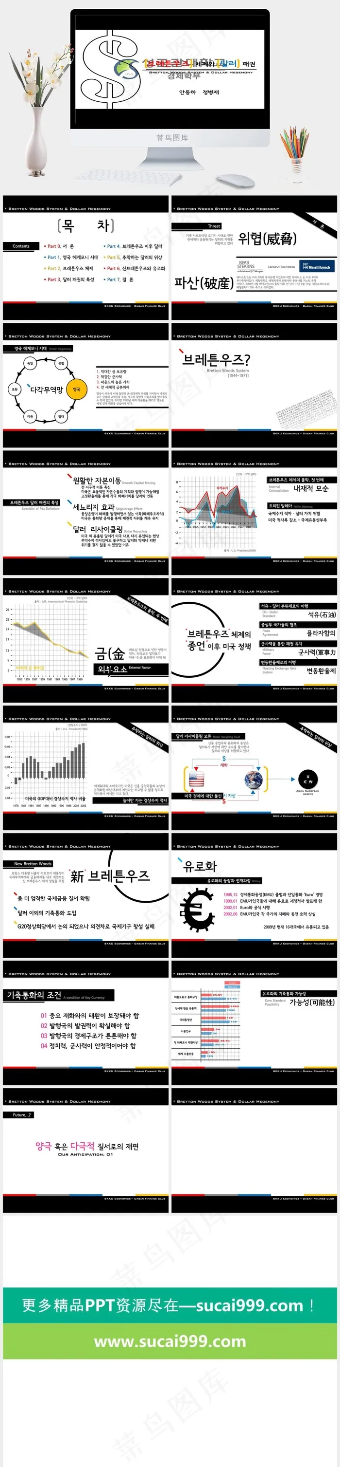 PPT韩国商业模板图片白色卡通风标准PPT模板
