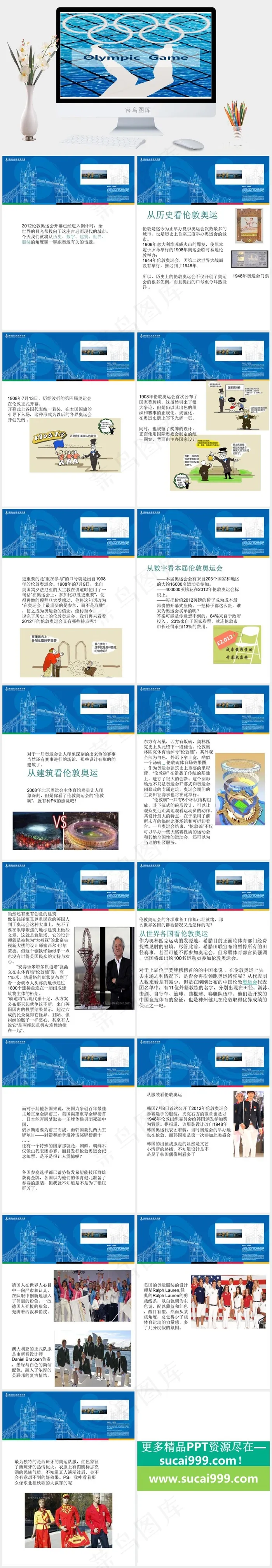 从北京奥运会到伦敦奥运会介绍ppt...实景风PPT模板