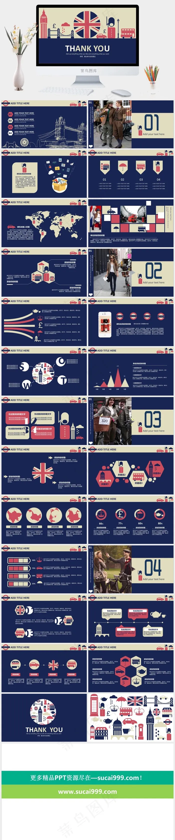 英伦风复古扁平PPT蓝色黄色卡通风营销PPT模板 英伦风复古扁平PPT蓝色黄色卡通风营销PPT模板