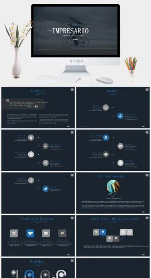 深色经典商务ppt模板硬朗实景风PPT模板硬朗简洁PPT模板预览图