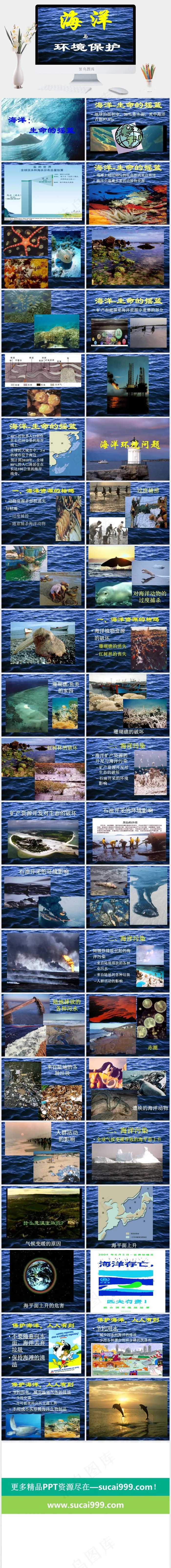 海洋与环境保护PPT演示稿蓝色实景风营销PPT模板蓝色实景风营销PPT模板
