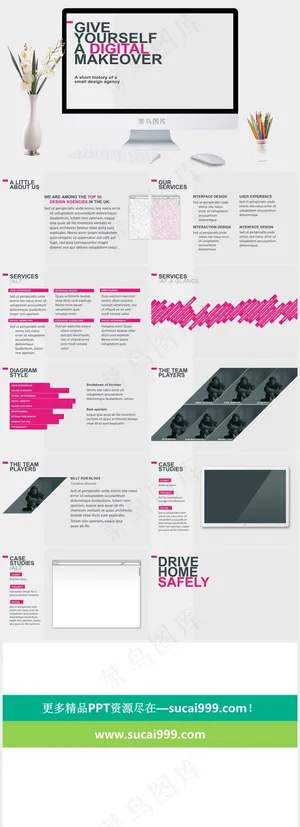 国外商务PPT模板免费下载灰色营销PPT模板灰色营销PPT模板预览图