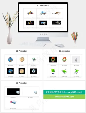 三D动画ppt制作素材白色营销PPT模板白色营销PPT模板预览图